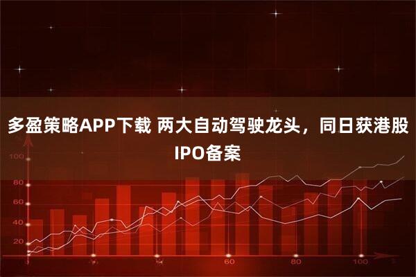 多盈策略APP下载 两大自动驾驶龙头，同日获港股IPO备案
